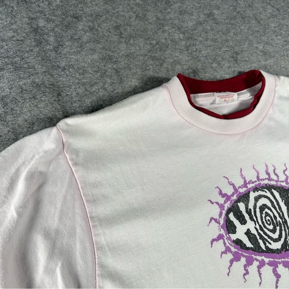 Vintage Hole Shirt Mens Large White Red 90s Courtney‎ Love Nirvana Logo Canadian - Picture 3 of 9